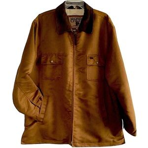 Madison Creek Outfitters Men’s Brown Jacket Leather Trim Size XXL Like New
